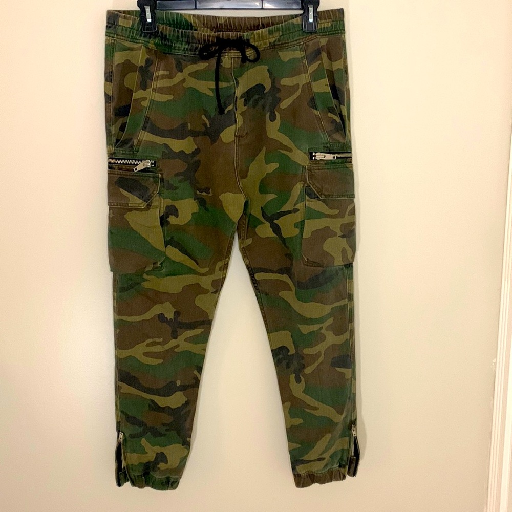 The Kooples - Camo Drawstring Cargos - Large - 100% cotton - Japanese Fabric